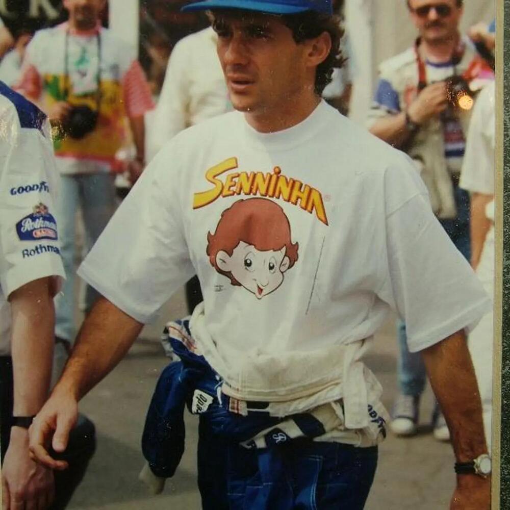 90S Ayrton Senna Caricature Senninha Tshirt Collectible